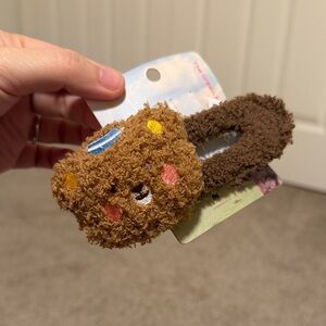 Fuzzy Teddy Bear Hair Clip | New
